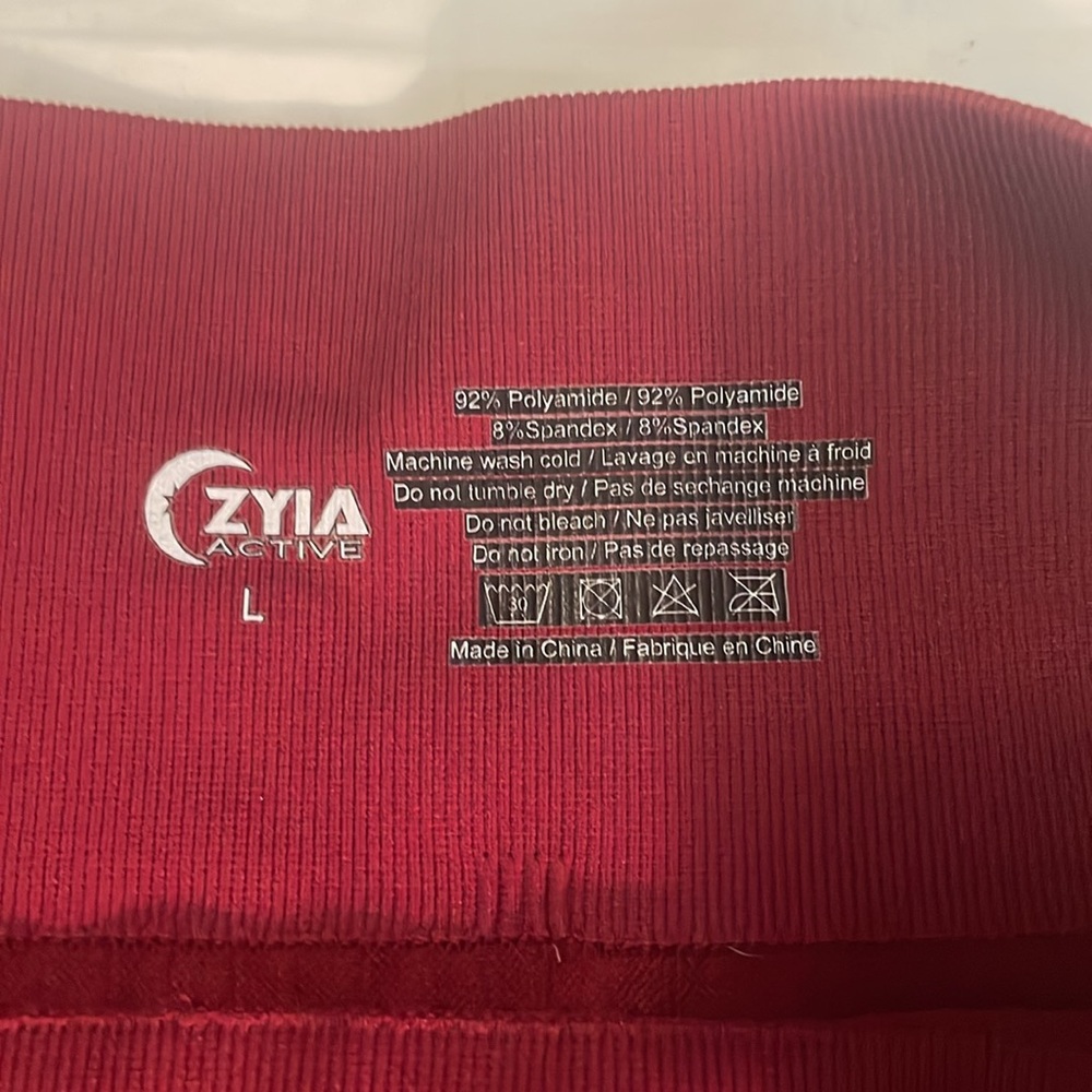 Zyia Scarlet Ribbed Seamless Leggings 7/8 24” Sz L - Picture 11 of 11